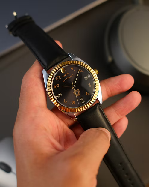 Monarch Office Edition - Devanagari Black | Black Leather Strap
