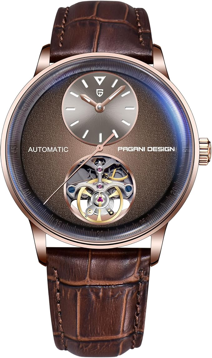 Men's Automatic Watch with Leather Strap